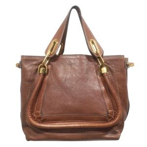 Chloe Paraty brown leather small tote bag